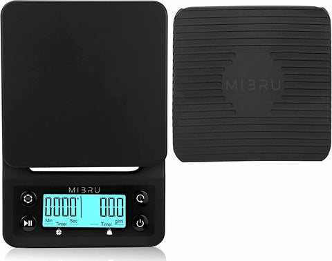 Coffee Scale | Kitchen Scale | Pour Over V60 Drip Coffee | Food Baking Table Weighting with Tare timing Function Digital Precise Graduation Waterproof Mat 0.1-3000G ميزان قهوة رقمي مع مؤقت