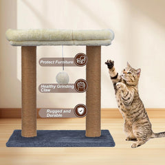 Sisal Cat Scratching Post Tower with Plush Bed