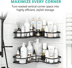 Corner Shower Caddy - 2 Pack, Adhesive Shower Organizers
