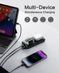 فيجير شاحن لاسلكي مغناطيسي، باور بانك 10000mAh، شاحن محمول لاسلكي سريع الشحن 22.5 واط، شاحن ماج سيف لايفون 14/13، ايربودز، ابل ووتش الترا 8/7/6/5/4/3
