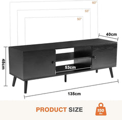 TV Stand for 55 60 inch TV, Modern Mid Century Entertainment Center with Storage