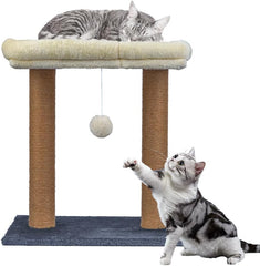 Sisal Cat Scratching Post Tower with Plush Bed