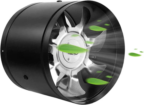 Low Noise Inline Duct Booster Exhaust Fan, 4/7/8 Inch Extractor Ventilator for Home Kitchen Bathroom Warehouse Restaurant Garage Ventilation (7 Inch Black)