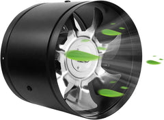 Low Noise Inline Duct Booster Exhaust Fan, 4/7/8 Inch Extractor Ventilator for Home Kitchen Bathroom Warehouse Restaurant Garage Ventilation (7 Inch Black)