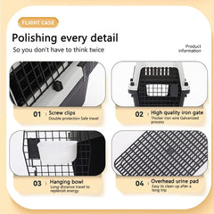 Hard-Sided Transporter Dog Carrier Cage,Plastic Kennels Rolling Wire Door Travel Dog Crate
