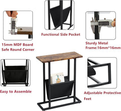 Slim Narrow Side Table with Storage for Tight Spaces