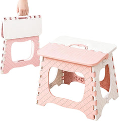 Camping Folding Step Stool, 12 inch Non-Slip Foldable Chair with Handle