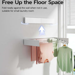 Mylindde Wall Mounted Drying Rack, Foldable Wall Mount Laundry