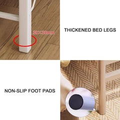 Folding Single Bed (186 * 90cm) – Striped Mesh Design, Foldable Metal Frame & Wood Platform, Suitable for Guests & Kids, 200Kg Capacity