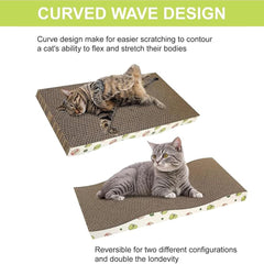 Cat Scratching Board, with Catnip, Wavy (2pcs)