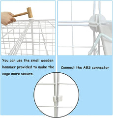 Cat Cage Indoor, Detachable Metal DIY Pet Playpen,Portable Collapsible Pet Cat Cage Enclosure for Small and Medium Pets (75 * 75 * 73cm, white)