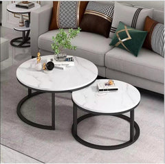 Ceramic Top Coffee Table Set 70 cm & 50 cm