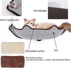 Cat Window Perch,Balcony Cat Seat with Strong Suction Cups, for Cats Up to 10kg (Single layer)