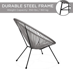 Gray PE Rattan Balcony Table & Chair Set 90 × 72 × 39 cm