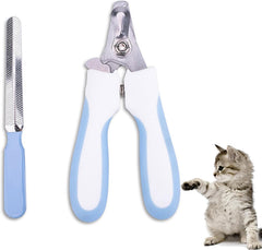 Cat Nail Clipper Set with Nail File, Safety Lock & Guard