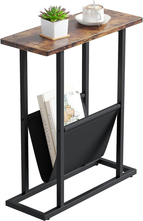 Slim Narrow Side Table with Storage for Tight Spaces