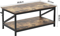 Coffee Table with Storage Shelft and 2 Tier Storage Shelf, Wooden Furniture