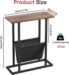 Slim Narrow Side Table with Storage for Tight Spaces