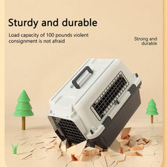 Hard-Sided Transporter Dog Carrier Cage,Plastic Kennels Rolling Wire Door Travel Dog Crate