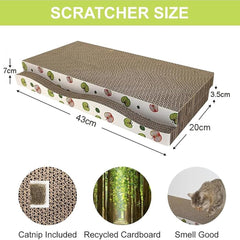 Cat Scratching Board, with Catnip, Wavy (2pcs)