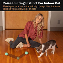 Smart Interactive Cat Toy Ball,Automatic Rolling Kitten Toys USB Rechargeable