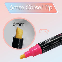 Stationery Island Chalk Pens D60 6mm Chisel Nib – Dry Wipe Erase Chalk Markers Pack of 10 Colours