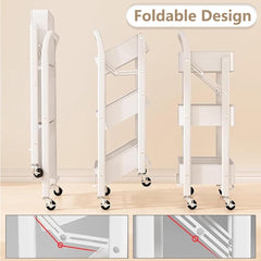 No Assembly Folding Rolling Cart