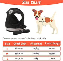 No Pull Adjustable Reflective Step-in Puppy Harness with Padded Vestfor