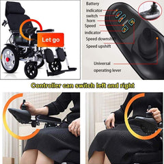 Lightweight Foldable Power Electric Wheelchair with Headrest
