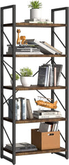5 Tiers Bookshelf, Classically Modern White Bookshelf