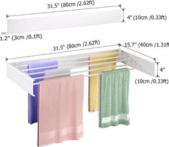 Mylindde Wall Mounted Drying Rack, Foldable Wall Mount Laundry