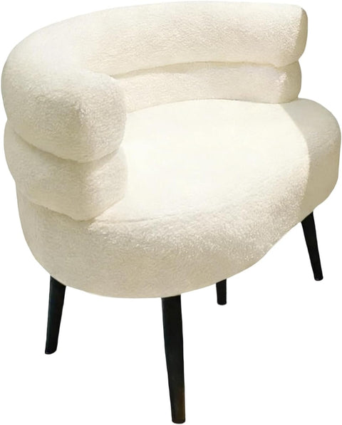 Minimalist Sofa Accent Chair for Living Room & Bedroom (White)