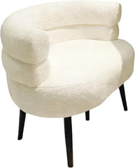 Minimalist Sofa Accent Chair for Living Room & Bedroom (White)