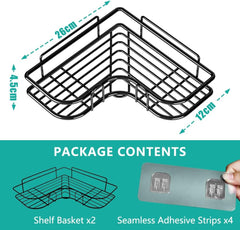 Corner Shower Caddy - 2 Pack, Adhesive Shower Organizers