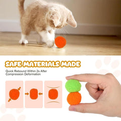 Cat Ball Toy Launcher with 10 Colorful Plush Balls (Blue)