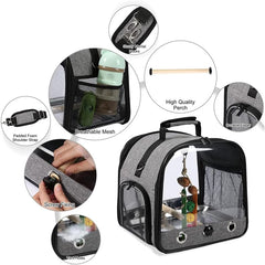 (6-pieces) Bird Carrier Bag Set, Parrot Travel Carrier with Stand Food Tray and Water Bottle