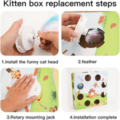 Cat Interactive Toys,Feathered Toy for Indoor Cats,Promotes Cat Exercise(Green)