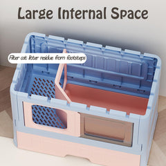 Foldable Cat Litter Box,Enclosure Cat Furniture Hidden Large Space Cat Toilet
