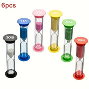 6pcs, Toy Hourglass - 6 - Color Classroom Game Clock Timer - Anti - Drop & Fun! - Nimall