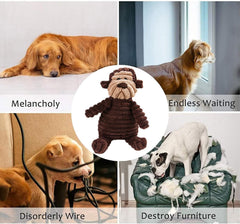 Dog Toys,Plush Corduroy Durable Dog Toy,Squeaky Plush Toys