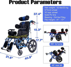 Fully Lying Wheelchair Forke Hemiplegia Disabled Cerebral Palsy