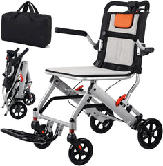 Super Lightweight (Only 19lbs) Portable Transit Travel Wheelchair