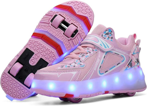Mylindde Kids Roller Skates Shoes, 4 Wheels Roller Shoes,
