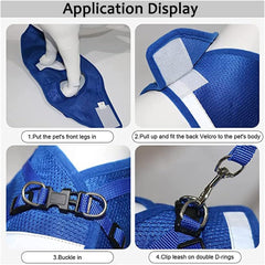 No Pull Adjustable Reflective Step-in Puppy Harness with Padded Vestfor
