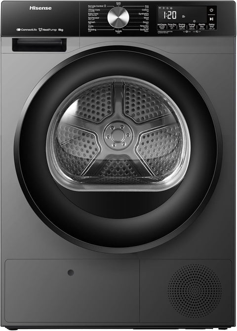 Hisense 8 kg Heat Pump Dryer, 15 Programs, Auto Dry, ConnectLife, Smart Link, Quick Wash, Pause & Add - DH3S802BT2