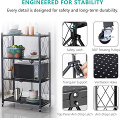 Foldable Storage Shelf,  Required Metal Storage Shelves on Wheels