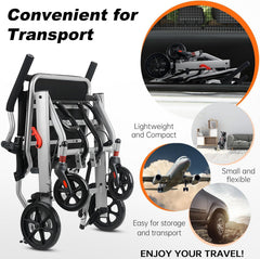 Super Lightweight (Only 19lbs) Portable Transit Travel Wheelchair