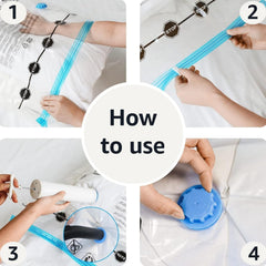 Vacuum Compression Storage Bags with Hand Pump - Large, 5-Pack