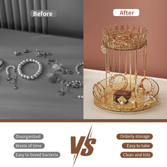 360° Rotating Crown Jewelry Organizer