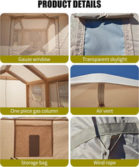 UAE STOCK Inflatable Tents for Camping, 4/6/8/10/12 Person Blow Up Tent